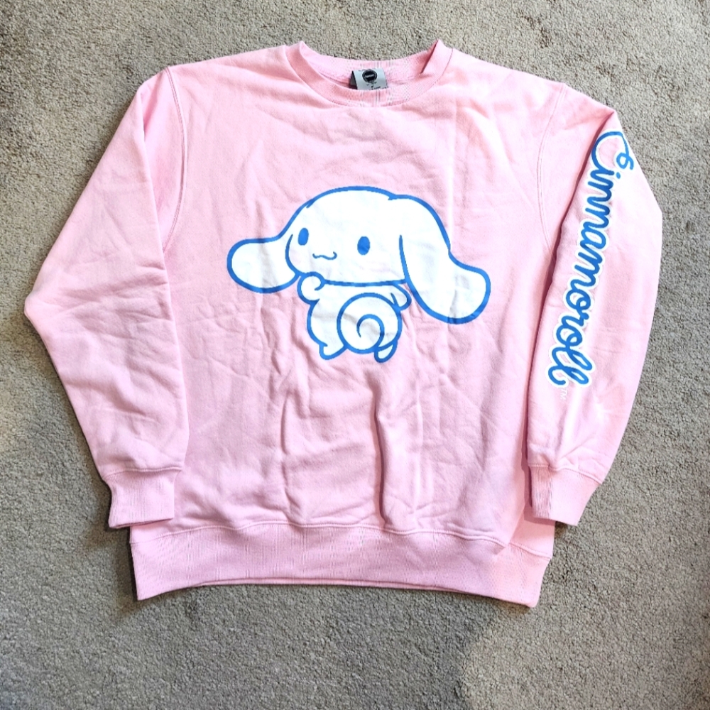 Pink Cinnamoroll crew neck sweater- Sanrio